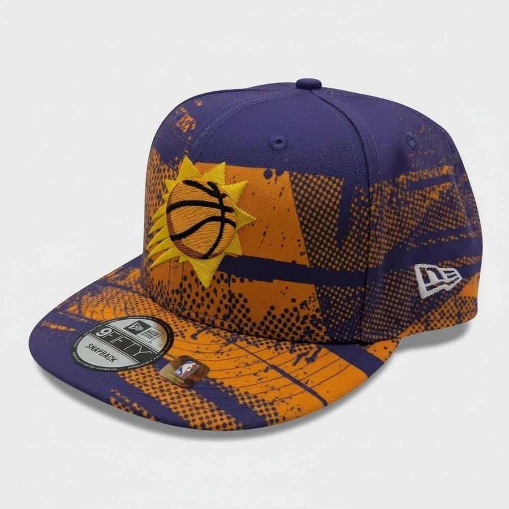 New Era 9FIFTY Phoenix Suns NBA Snapback Cap Purple Orange Sublimated Graphic‎